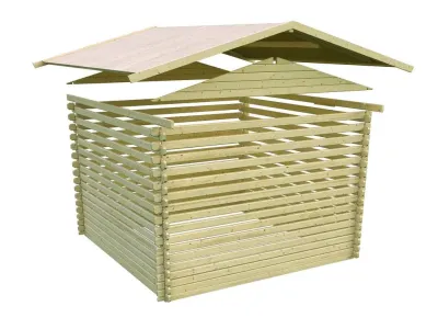 Gartenhaus Blockbohlenhaus Felsenau 5 38 mm naturbelassen Produktbild #3