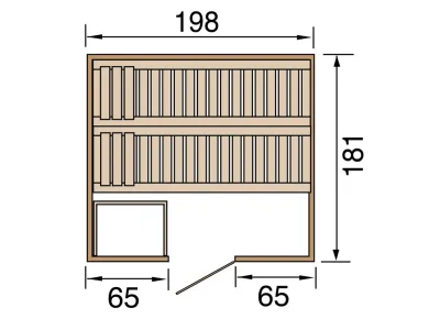 Sauna Massivholzsauna Bergen 1.8 HT isolierte Holztür mit Glasausschnitt Produktbild #2