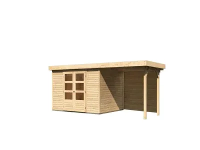 Gartenhaus SET Askola 5 19 mm naturbelassen, inkl. 2,4 m Anbaudach + Rückwand Produktbild #8