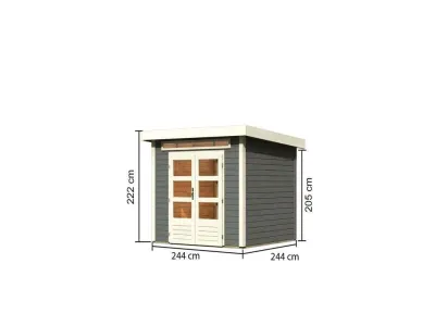 Gartenhaus Kandern 3 28 mm terragrau Produktbild #2