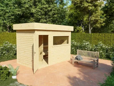 Gartensauna Artuu 40 mm mit Holztür naturbelassen Produktbild #1