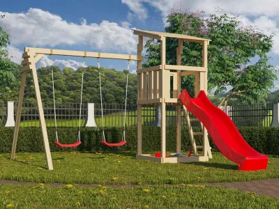Spielturm Anna naturbelassen mit Varianten Produktbild #1