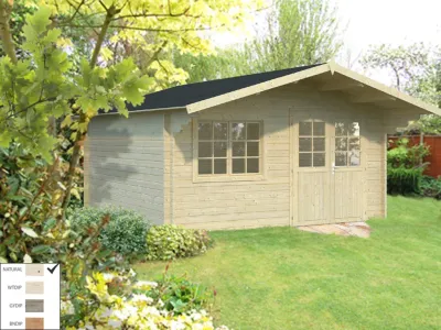 Gartenhaus Blockbohlenhaus Britta 17,5 m² 40 mm naturbelassen Produktbild #1