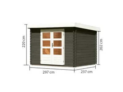 Gartenhaus Blockbohlenhaus Bastrup 3 28 mm terragrau Produktbild #9