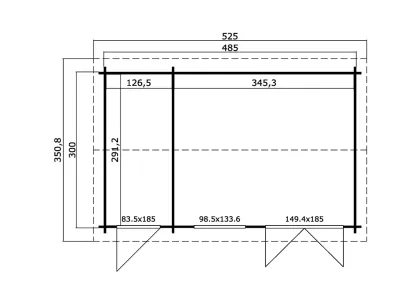 Gartenhaus Blockbohlenhaus Wrexham 2 44 mm carbongrau Produktbild #3