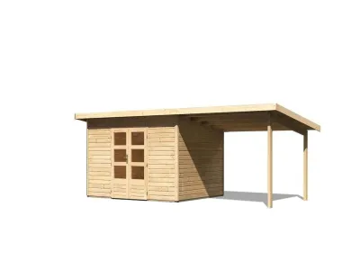 Gartenhaus SET Northeim 4 – mit naturbelassenem Holz, inkl. 3,3 m Anbaudach Produktbild #6