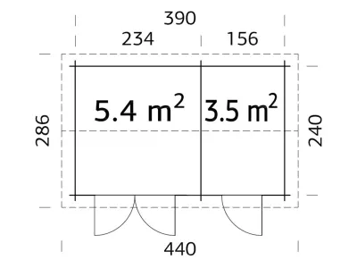 Gerätehaus Blockbohlenhaus Jari 8,9 m² 28 mm braun tauchimprägniert Produktbild #2