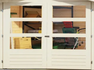 Gartenhaus SET Askola 5 19 mm terragrau, inkl. 2,4 m Anbaudach + Seiten- und Rückwand Produktbild #3