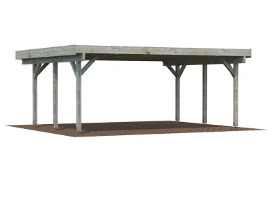 Carport Karl 20,6 m² grau tauchimprägniert Produktbild #1