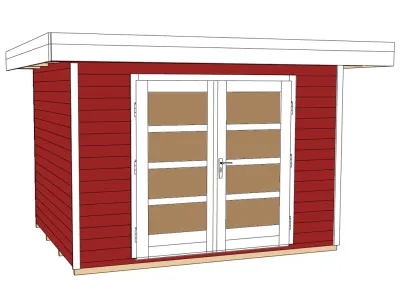 Gartenhaus Designhaus 126 Gr. 1 28 mm schwedenrot Produktbild #2