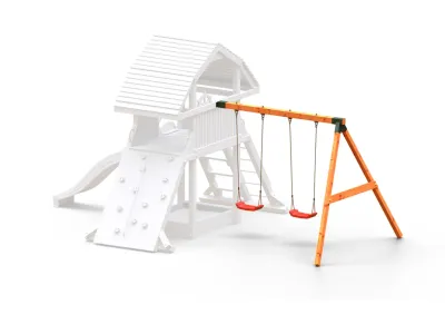 Spielturm Giant Move teakfarben inkl. Rutsche rot Produktbild #7