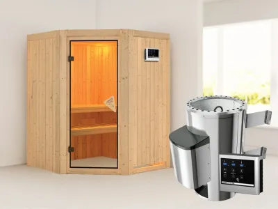 Sauna Systemsauna Nanja inkl. Plug & Play Saunaofen externe Steuerung Produktbild #1