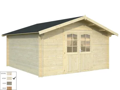 Gartenhaus Blockbohlenhaus Lotta 13,9 m² 34 mm transparent tauchimprägniert Produktbild #2