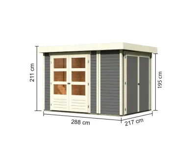 Gartenhaus Retola 2 Set terragrau Produktbild #9