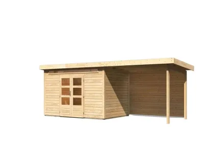 Gartenhaus SET Kandern 7 28 mm naturbelassen, inkl. 3,2 m Anbaudach + Rückwand Produktbild #9