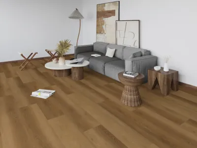 Vinylboden Premium Klebevinyl Eiche Dunkelbraun Landhausdiele Produktbild #1
