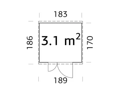 Gerätehaus Leif 3,1 m² 16 mm naturbelassen Produktbild #2