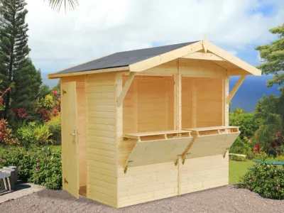 Marktstand - Verkaufsstand Stella 5 m² 16 mm naturbelassen inkl. Boden Produktbild #3