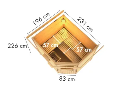 Saunahaus Mikka 38 mm terragrau Produktbild #3