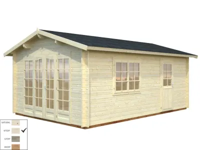 Gartenhaus Blockbohlenhaus Irene 19,0 m² 44 mm transparent tauchimprägniert Produktbild #2