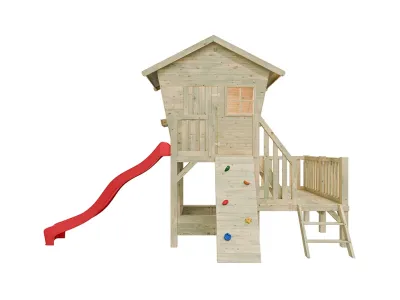 Stelzenhaus Big Birdy KDI inkl. Rutsche rot Produktbild #3