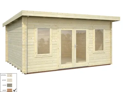 Gartenhaus Blockbohlenhaus Lisa 14,2 m² 44 mm braun tauchimprägniert Produktbild #4
