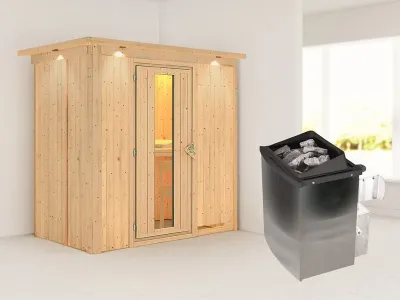 Sauna Systemsauna Variado mit Dachkranz, inkl. 9 kW Ofen mit integrierter Steuerung Produktbild #10