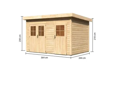 Gartenhaus Mittelwandhaus Tintrup 28 mm naturbelassen Produktbild #11