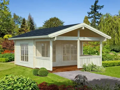 Ferienhaus Blockbohlenhaus Agneta 18,8+12,5 m² 70 mm naturbelassen Produktbild #2