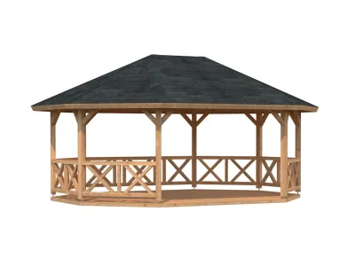 Pavillon Betty 25,0 m² braun tauchimprägniert Produktbild #1