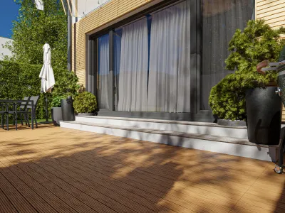 WPC-Fliese Teak geriffelt Produktbild #2
