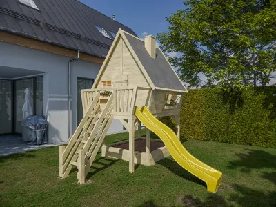 Stelzenhaus Clubhouse KDI inkl. Rutsche gelb Produktbild #1