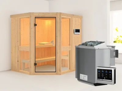 Sauna Systemsauna Amelia 1 inkl. 9 kW Bio-Kombiofen ext. Steuerung Produktbild #1
