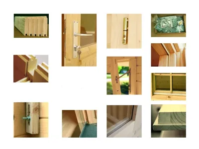 Gartenhaus Blockbohlenhaus Sally 12,3 m² 44 mm braun tauchimprägniert Produktbild #4