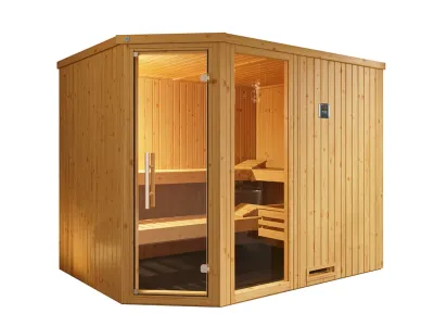 Sauna Systemsauna Varberg 4 mit graphit Holztür & Fenster Produktbild #2