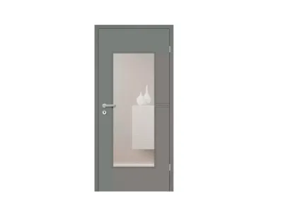 Zimmertür Mala 16 Lavagrau RAL 7037 mit Lichtausschnitt Produktbild #1