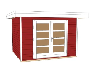 Gartenhaus Designhaus 126 Gr. 3 28 mm schwedenrot Produktbild #3