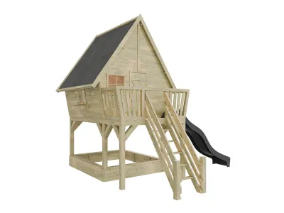 Stelzenhaus Clubhouse KDI inkl. Rutsche grau Produktbild #5