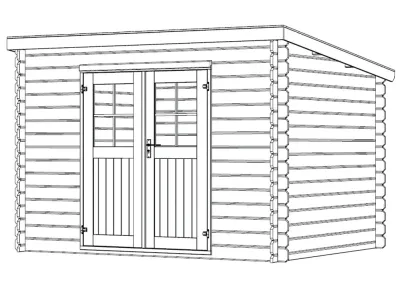 Gartenhaus Blockbohlenhaus CA2975 28 mm naturbelassen Produktbild #8