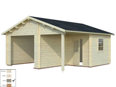 Garage Roger 21,9+5,2 m² ohne Tor 44 mm grau tauchimprägniert Produktbild #2