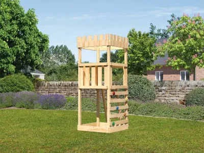 Spielturm Ritterburg Löwenherz SET naturbelassen Produktbild #1