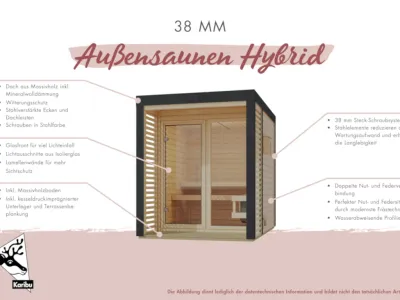 Saunahaus Ares 3 38 mm anthrazit Produktbild #12