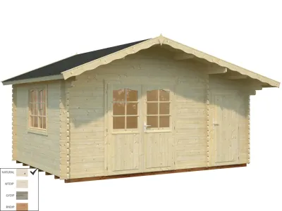 Gartenhaus Blockbohlenhaus Emma 14,2 m² 34 mm naturbelassen Produktbild #1