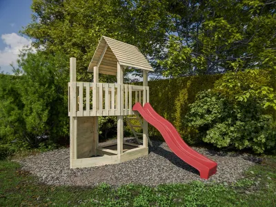 Spielturm Ship Tower KDI inkl. Rutsche rot Produktbild #1