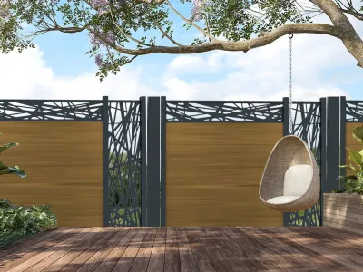 WPC Boston Steckzaun Teak Produktbild #5