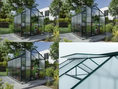 Gewächshaus Aluminium Garten Pflanzenhaus Alu Treibhaus Frühbeet mit Fundament Produktbild #1