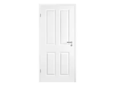 Türenset Elegance 04 Weißlack RAL 9010 - Türblatt, Zarge, Drückergarnitur Produktbild #9