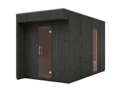 Gartensauna Musta 72 mm mit Glastür, Schwarz lasiert Produktbild #6