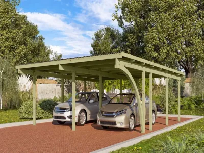 Carport Doppelcarport 2 ECO inkl. 1 Einfahrtsbogen Produktbild #1