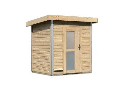 Saunahaus Roger mit moderner Tür naturbelassen ohne Ofen Produktbild #6